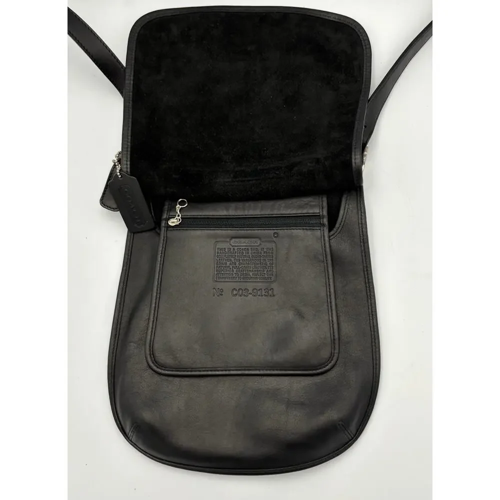 Coach 9131 Saddle Flap Crossbody | 90s Leather Hippie Bag | Vintage Minimal - Picture 14 of 16